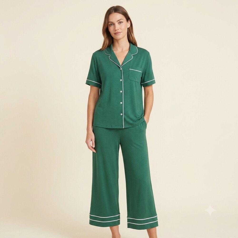 338-Flora Cropped Leg Pajamas size L